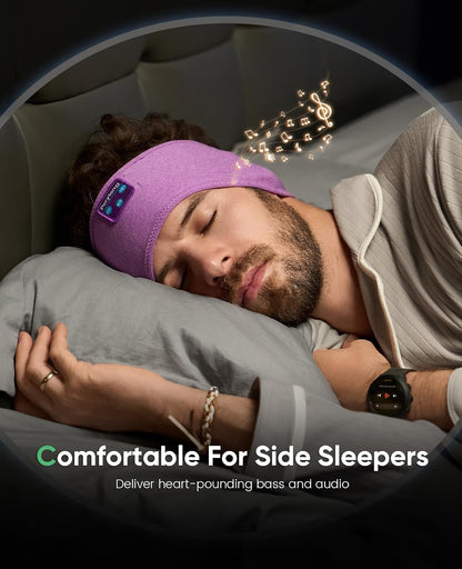 Perytong Sleep Headphones Wireless, Bluetooth Sports Headband Headphones with Ultra-Thin HD Stereo Speakers Perfect for Sleeping,Workout,Jogging,Yoga,Insomnia, Air Travel, Meditation (Grey)