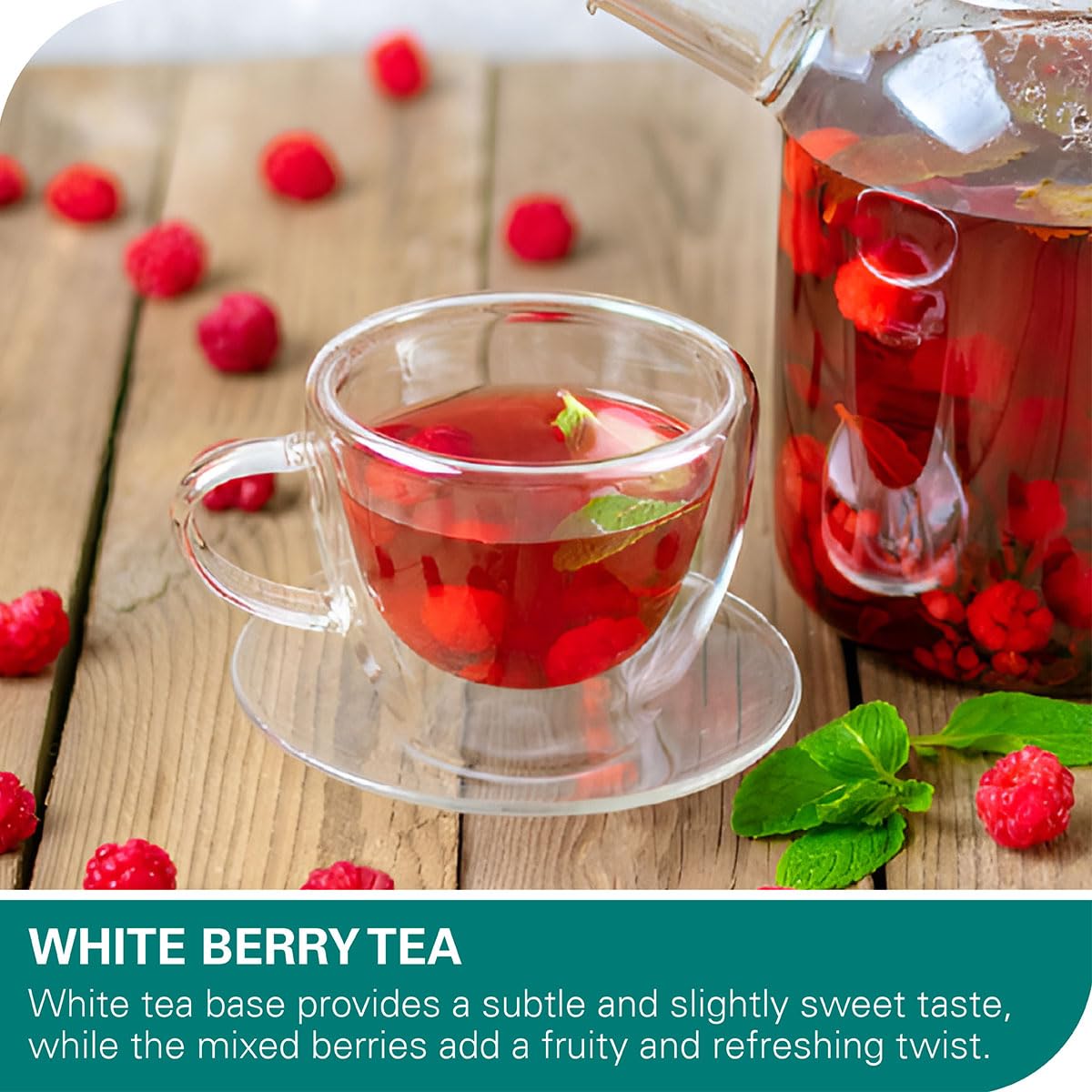 WT WEETEE Organic White Tea Bags 100ct, Low Caffeine & Rich Antioxidants