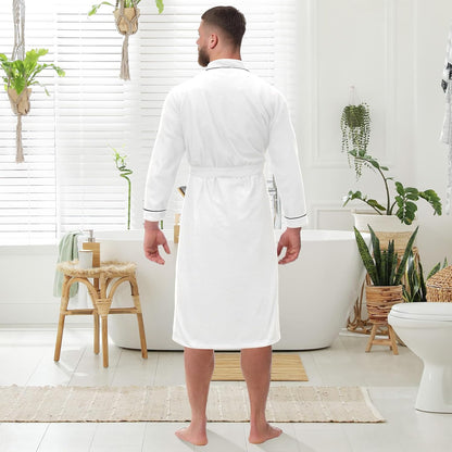 Cuffbow Cotton Robe for Women or Men Lightweight Waffle Knit Bathrobe Couple V Neck Spa Sleepwear(just 1 Set)