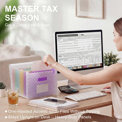 ThinkTex Accordion File Organizer, 12 - Pocket Expanding File Folders
