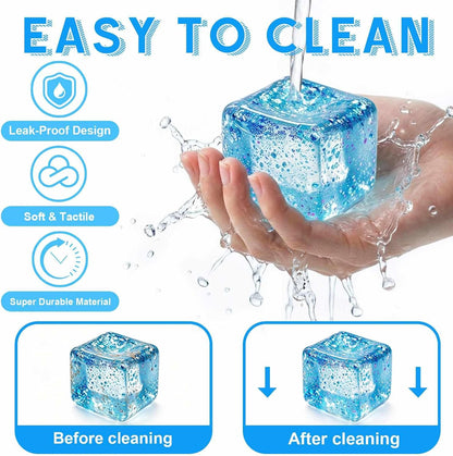 Square Squishy Squeeze Fidget Toys: Stress Relief Toys for Men Super Soft Slow Rising Cube - Sensory Desk Toys for Office Stress, Anxiety Relief & Focus - Cool Birthday Party Favors for Teens & Adults