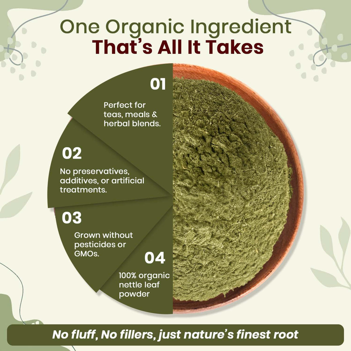 Organic Way Nettle Leaf Powder - Herbal Tea - 100% Raw from Albania (8 Oz)