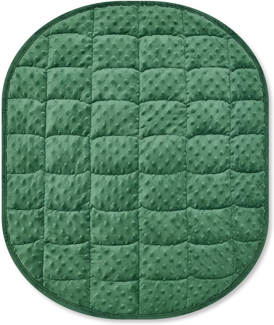 TONGDADA Weighted Lap Blanket 7lbs for Adult,Perfect for Relaxation, Lounging, Napping, Sleeping & Travel,Luxury Minky Weighted Body Blanket,Weighted Throw Blanket-Dark Grey Minky Dot, 29" x 24"