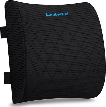Lumbar Support Pillow for Office Chair Back Support Lumbar Pillow for Car, Gaming, Office Chair - Improve Sitting Posture & Back Pain Relief, Memory Foam, Adjustable Straps, Grey
