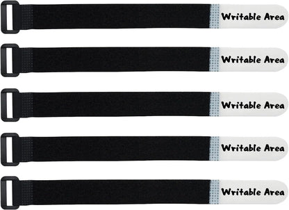 Mr-Label Unique Writable Cable Ties - Reusable Fastening Cable Straps - Identify Quickly Cable Labels - for Cord Management (Fastener)
