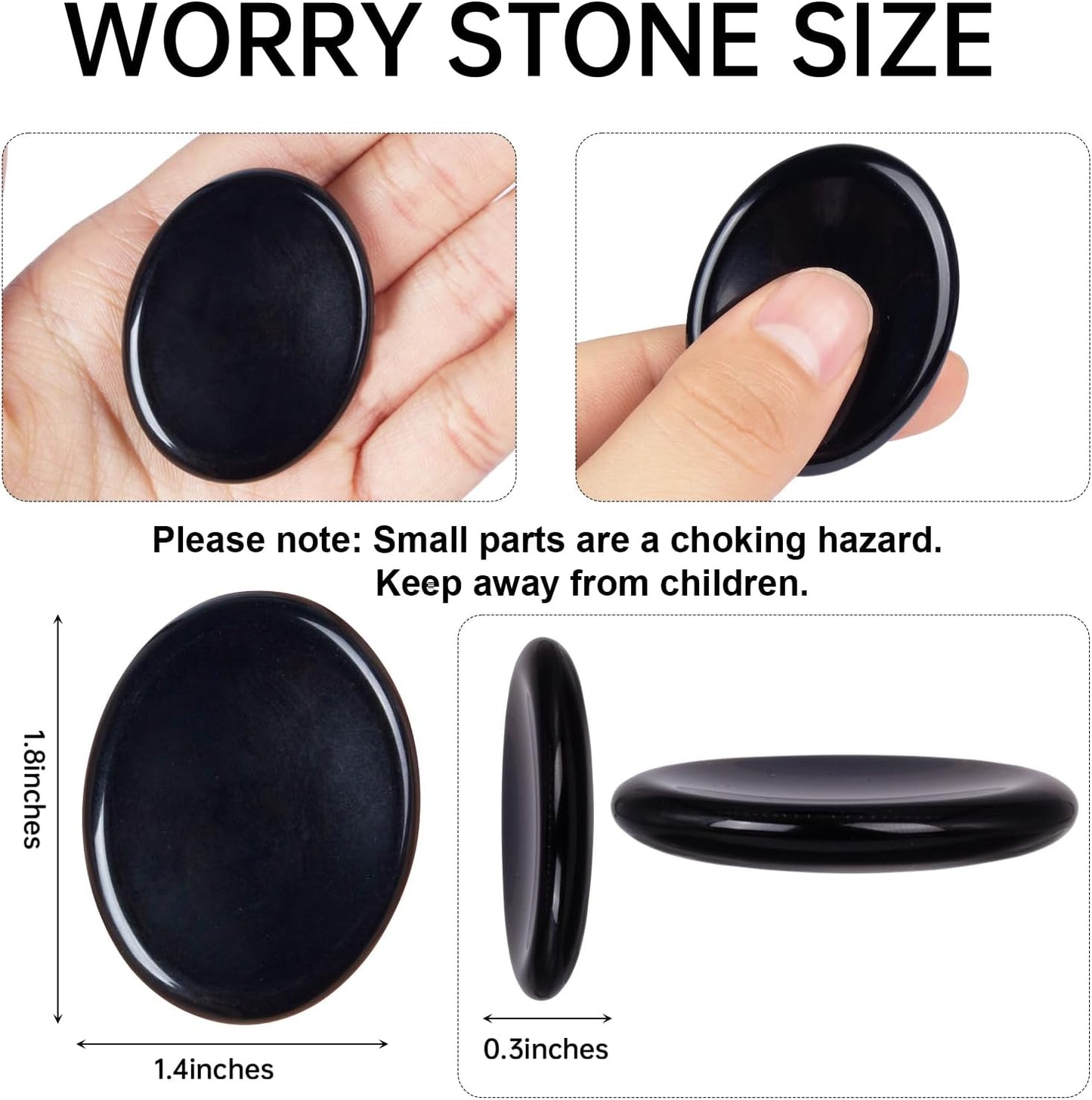 Rose Quartz Crystal Worry Stone for Anxiety Stress Relief, 1.8 Inch Thumb Fidget Stone for Meditation Reiki Healing, Mother's Day Gifts for Women, Hand Carved Pocket Palm Stone