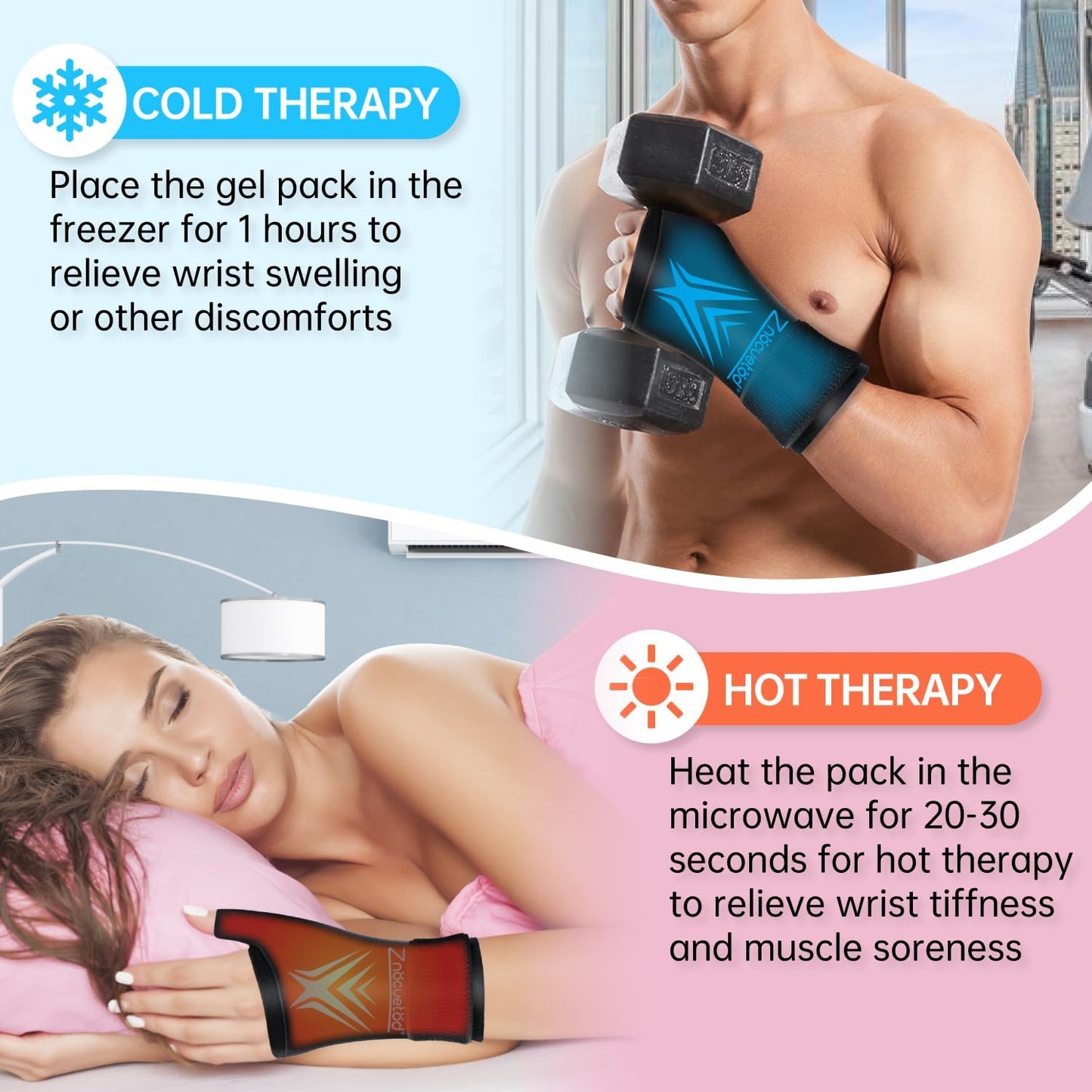 Knee Ice Pack Wrap Extended Ice Packs for Injuries Reusable Leg Freeze Compression Sleeves, Gel Cooling Knees Brace Cold Hot Packs Therapy Flexible for Pain Relief, Surgery Recovery Gift for Women Men