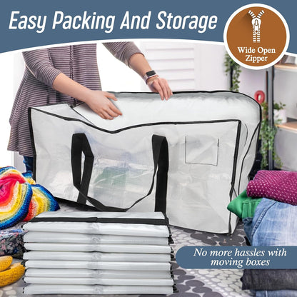Extra Heavy Duty Large Moving Bags with Strong Zipper, Dark Blue