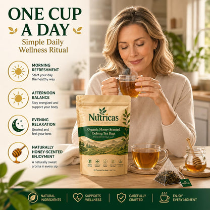 Nutricas Oolong Tea, Organic Oolong Tea Bags – 20 Bags (5g Each) – Cortisol & Calming Tea for Anxiety, Stress, Rich in Antioxidants (1pc)