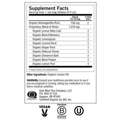 Yogi Tea, Tea Immune Stress Elderberry Lemon Balm Organic, 16 Count