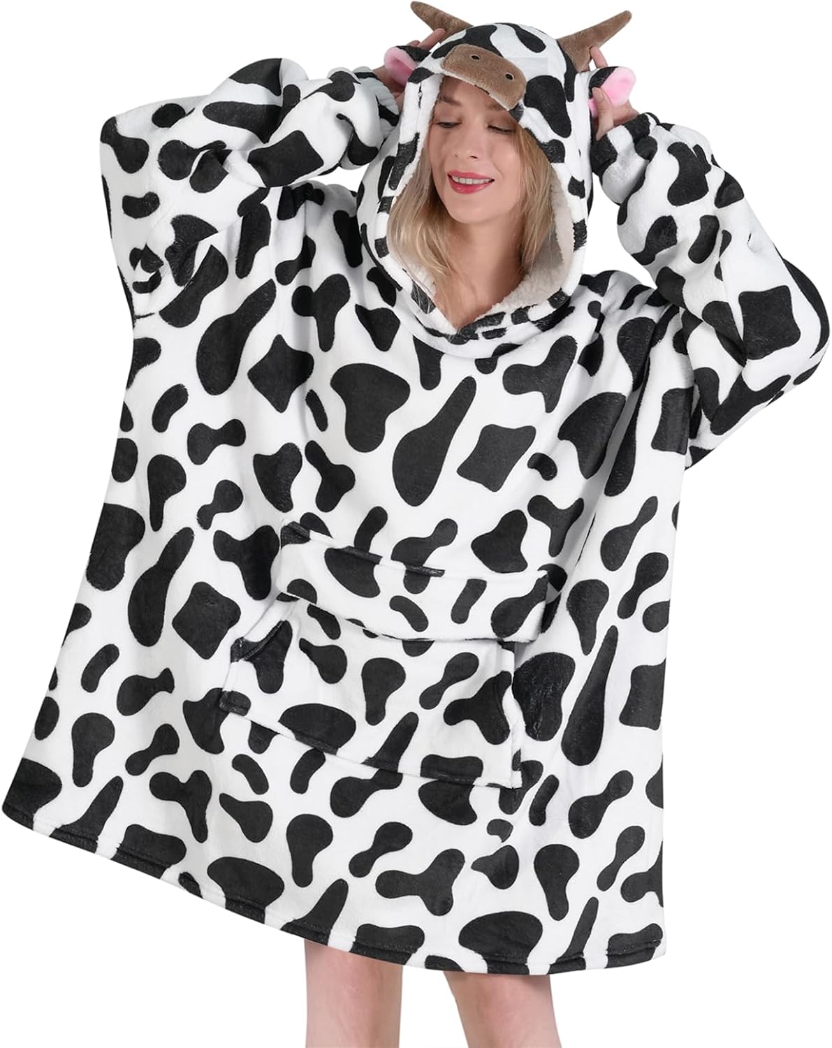 Fiosnow Sun and Moon Blanket Hoodies for Women and Men Adult Oversize Wearable Blanket Hoodies for Soft and Warm