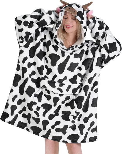Fiosnow Sun and Moon Blanket Hoodies for Women and Men Adult Oversize Wearable Blanket Hoodies for Soft and Warm