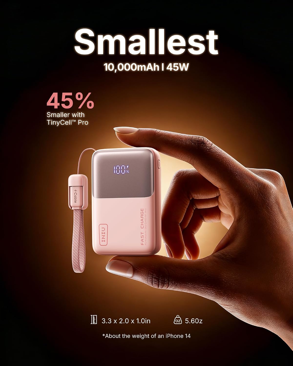 INIU Mini Portable Charger, Small 10000mAh 45W Fast Charging Power Bank