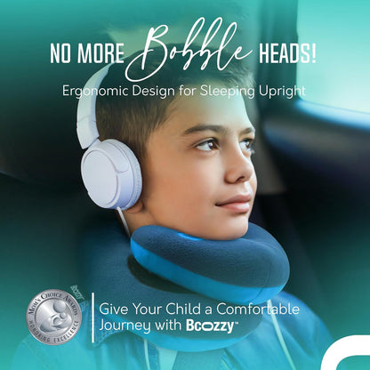 BCOZZY Travel Neck Pillow for Airplane – Patented Double Support for Head, Neck, and Chin. Best for Long Flights, Plane Sleeping, and Car Rides. Adjustable Size. Fully Washable. Carry Bag. Large, Gray