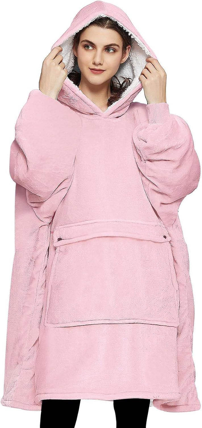 KFUBUO Wearable Blanket Hoodie for Adults Sherpa All Patterns Cat Oversized Sweatshirt Blanket with Pockets for Women