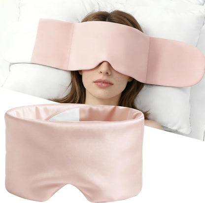 Weighted Sleep Mask for Side Sleepers, 100% Blackout Eye Mask for Sleeping with Adjustable Strap, Dual-Sided Cooling Silk & Warm Cotton Blindfold, Zero Pressure Eye Cover for Travel, Nap & Yoga