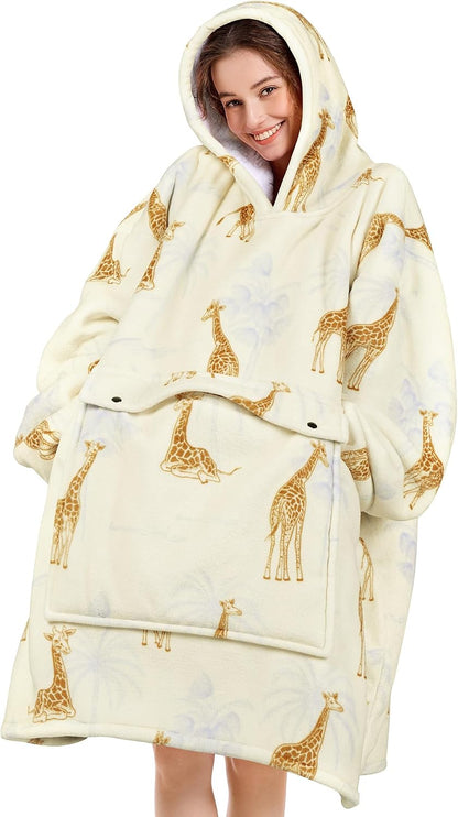 Narecte Cozy Oversized Blanket Hoodie Wearable Blanket Adults Soft Hooded Blanket Hoodie Birthday Gifts for Women Christmas - Colors A