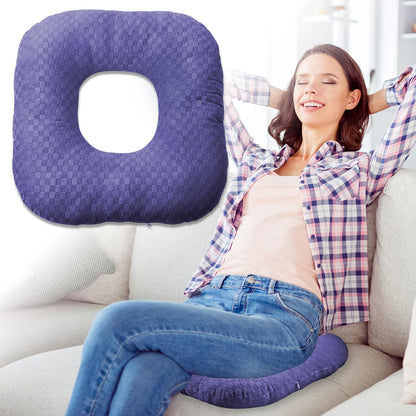 Stuffed Donut Pillow Seat Cushion | for Tailbone and Coccyx Pain, Hemorrhoids, Bed Sores, Pregnancy, Prostate, Surgery Recovery, Sitting Pressure Relief, for Home, Office and Car (Grey)