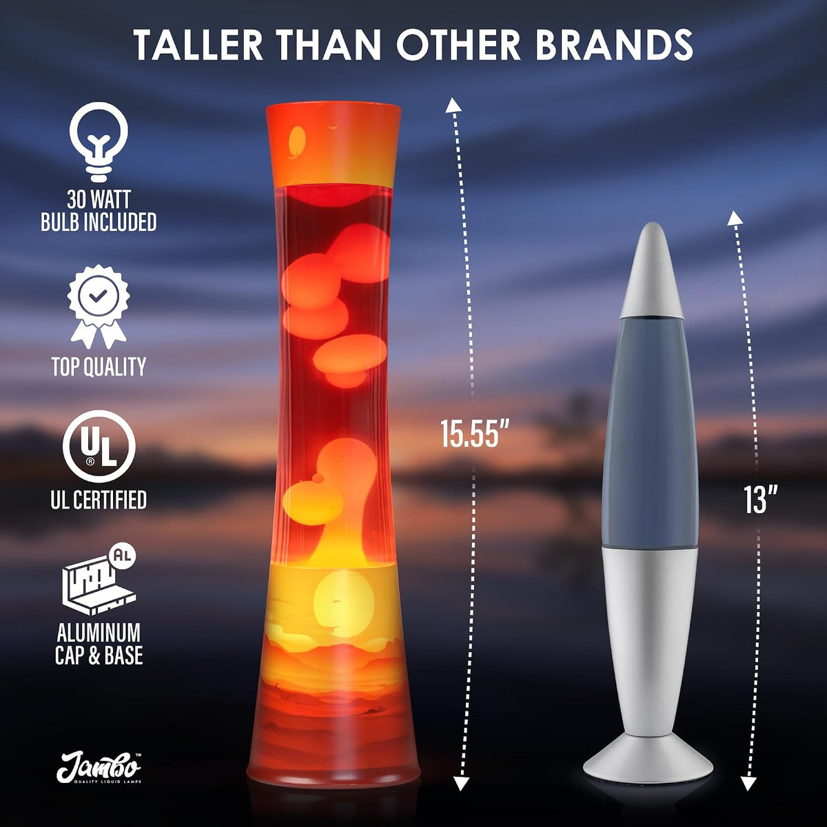 JAMBO 15.5" The Upgraded Motion Lamp, Sunset Decal Motion Light, Beautiful Home Decor, Living Room Bedroom Lamp, Relaxing Nightlight for Teens, Kids & Adults