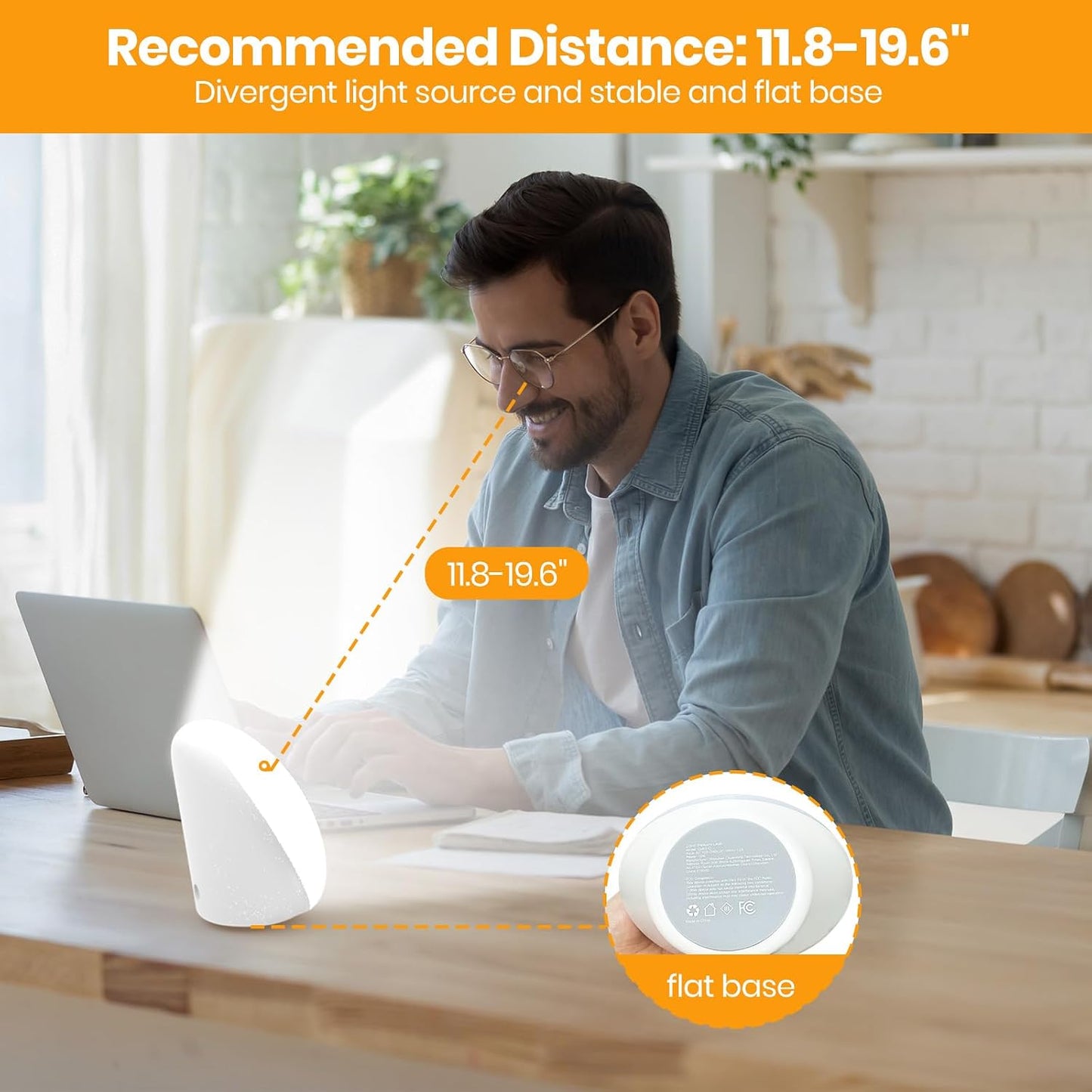 LASTAR Sun Lamp, 10,000 Lux Sunlight Lamp with 4 Color Temperatures & 5 Brightness & 1H Timer, Touch Control Daylight Lamp with Memory Function for Home