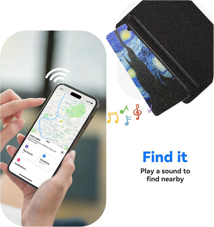 Wireless Charging Wallet Tracker Card, 12-Month Battery, Android & iOS