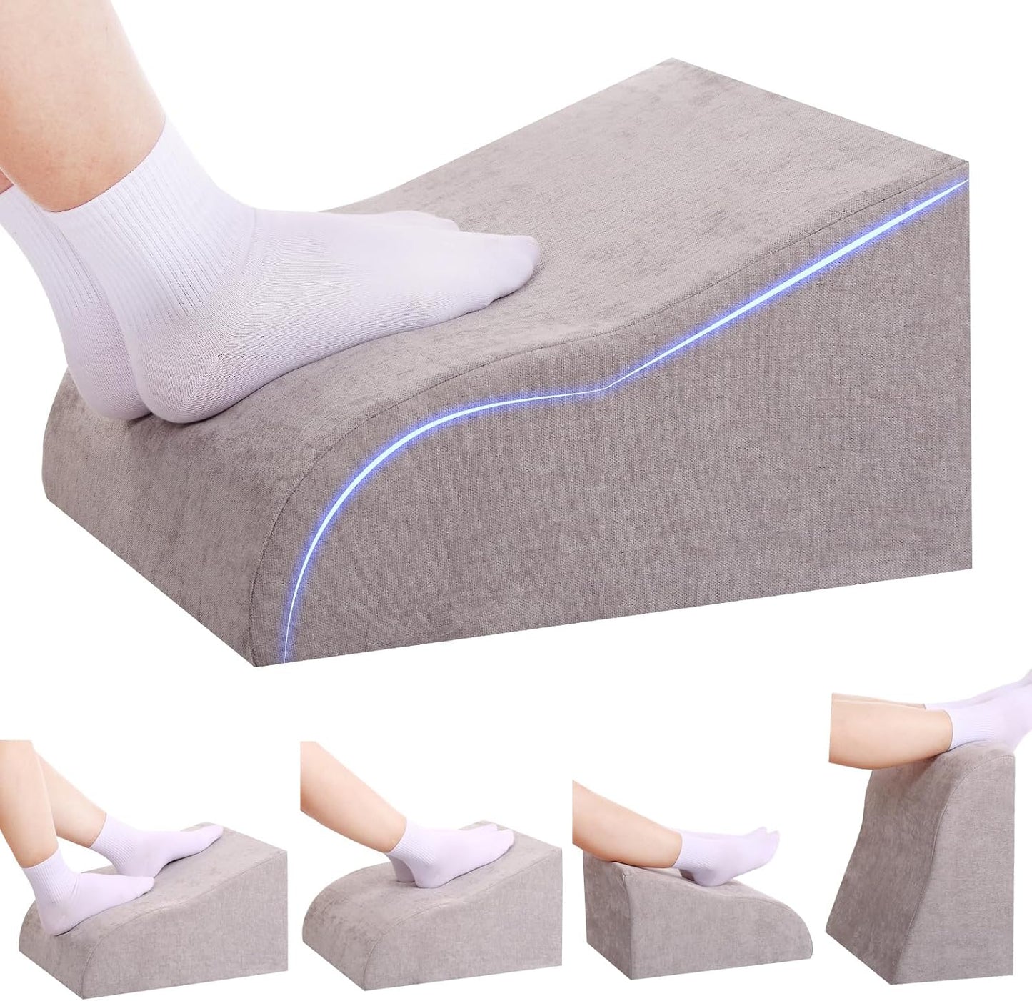 Foot Rest for Under Desk at Work, Ergonomic Under Desk Footrest with Washable Cover for Office, Home & Gaming Leg Elevation Pillow Black