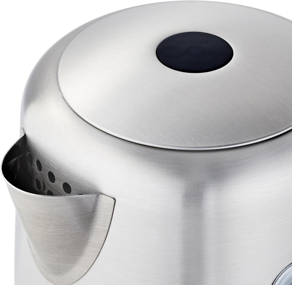 Amazon Basics Electric Stainless Steel Kettle for Tea and Coffee, BPA-Free, Fast Boiling, Auto Shut-Off, 1 Liter, 1500W, Black and Silver