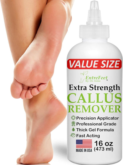 Dr. Entre's Callus Remover Gel Kit for Feet: Foot File, Pumice Stone, 5 Glove Pairs for Gel Application, Spa Kit, Foot Care, Pedicure Tools, Scrubber, 8oz