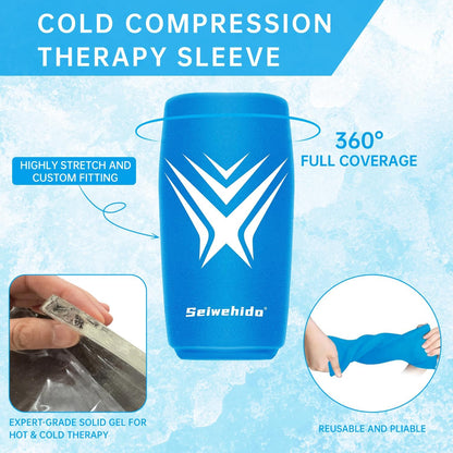 Extended Leg Knee Ice Pack Wrap for Injuries Compression, Reusable Gift Soft Gel Freeze Knees Brace for Swelling, Replacement Surgery, Cold Compress Therapy for Arthritis, Meniscus Tear and ACL
