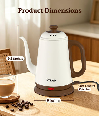 Gooseneck Electric Kettle 1L, 1000W, Pour-Over Coffee & Tea