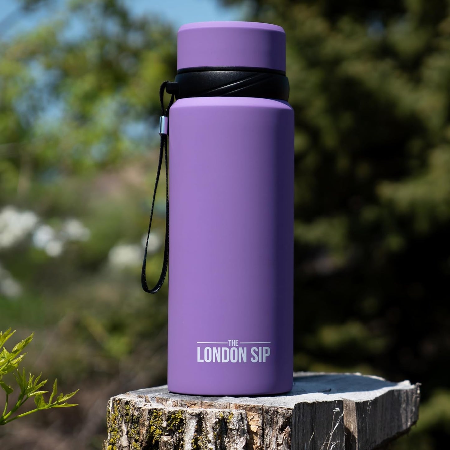 London Sip 25 oz Multi-Function Travel Mug and Tumbler Tea Infuser Water Bottle Fruit Infuser Flask Hot and Cold Double Wall Stainless Steel Coffee Thermos, Zen Black