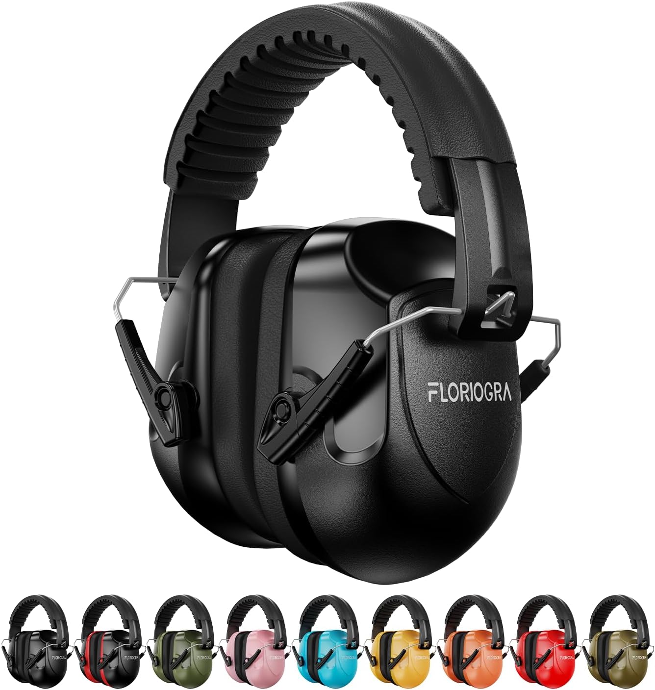 Floriogra Noise Reduction Ear Muffs, NRR 34dB Ear Protection, Hearing Protection Noise Cancelling Headphones for Adults Kids Autism, Shooting Ear Protection for Gun Range, Mowing, Construction