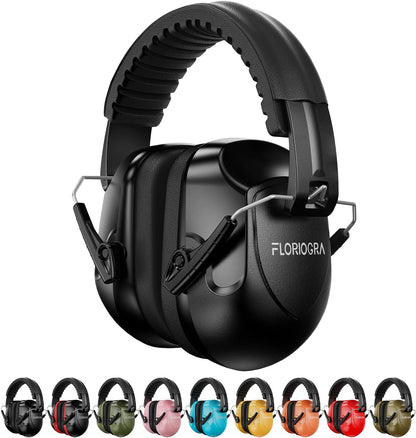 Floriogra Noise Reduction Ear Muffs, NRR 34dB Ear Protection, Hearing Protection Noise Cancelling Headphones for Adults Kids Autism, Shooting Ear Protection for Gun Range, Mowing, Construction