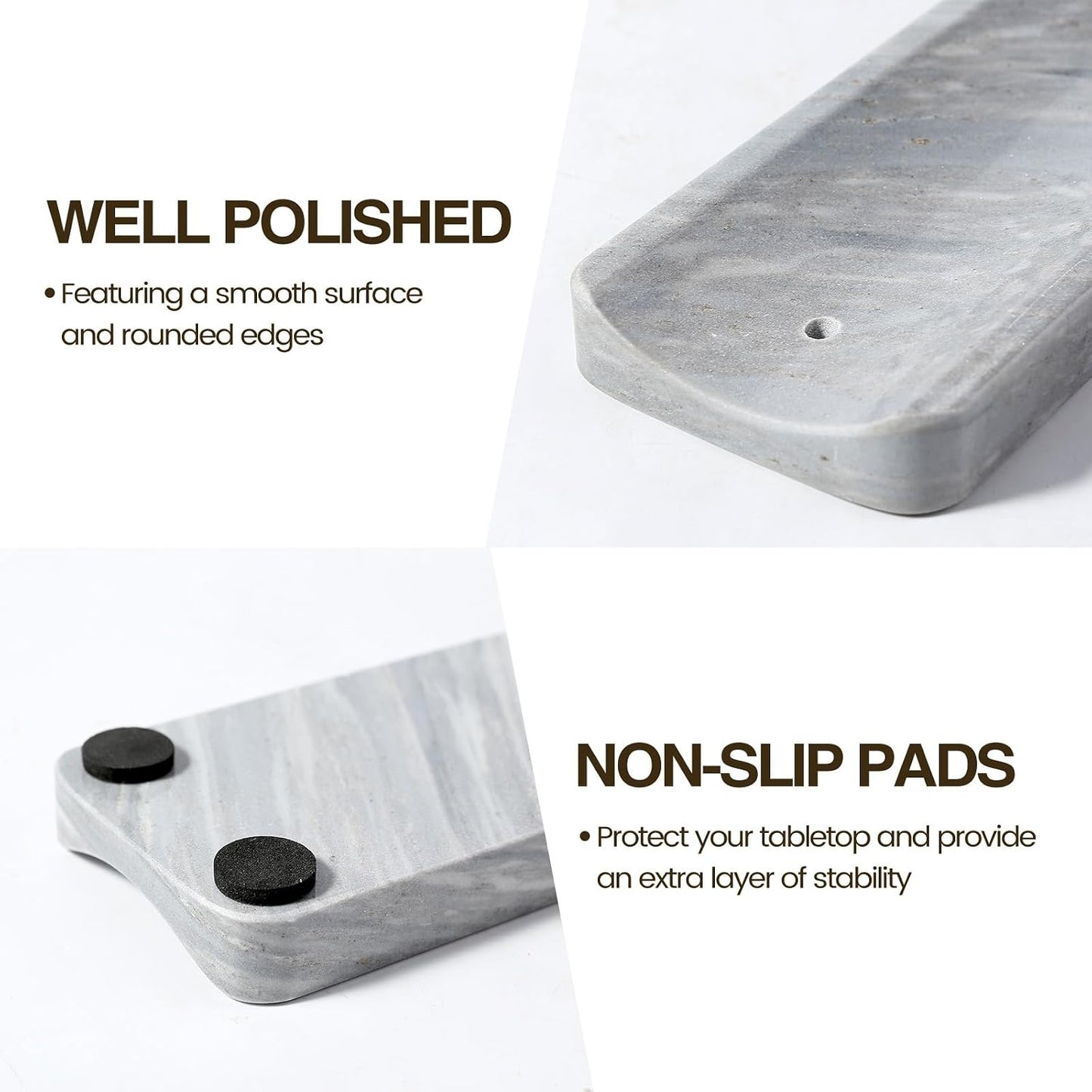 Koville Marble Incense Holder, Incense Holder for Sticks, Incense Sticks Holder Ash Catcher for Meditation Yoga SPA, Natural Stone Incense Burner, Home Table Decor (Grey)