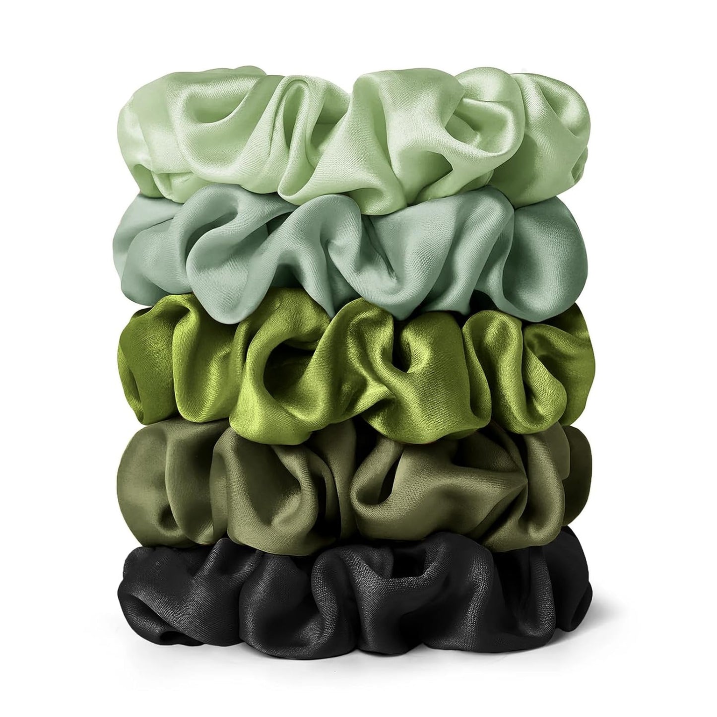 LILYSILK Silk Hair Scrunchies / Ties for Frizz & Breakage Prevention, 100% Mulberry, No Damage, Elastic ponytail Holders, 1Pc, Coffee - Colors B