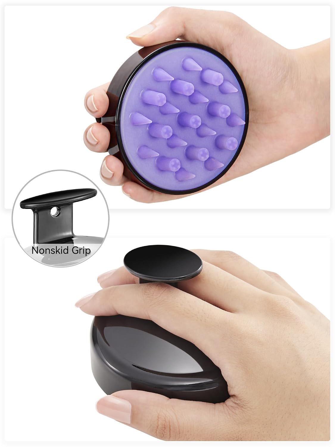 HEETA Scalp Massager Hair Scrubber Shampoo Brush Exfoliator for Hair Growth