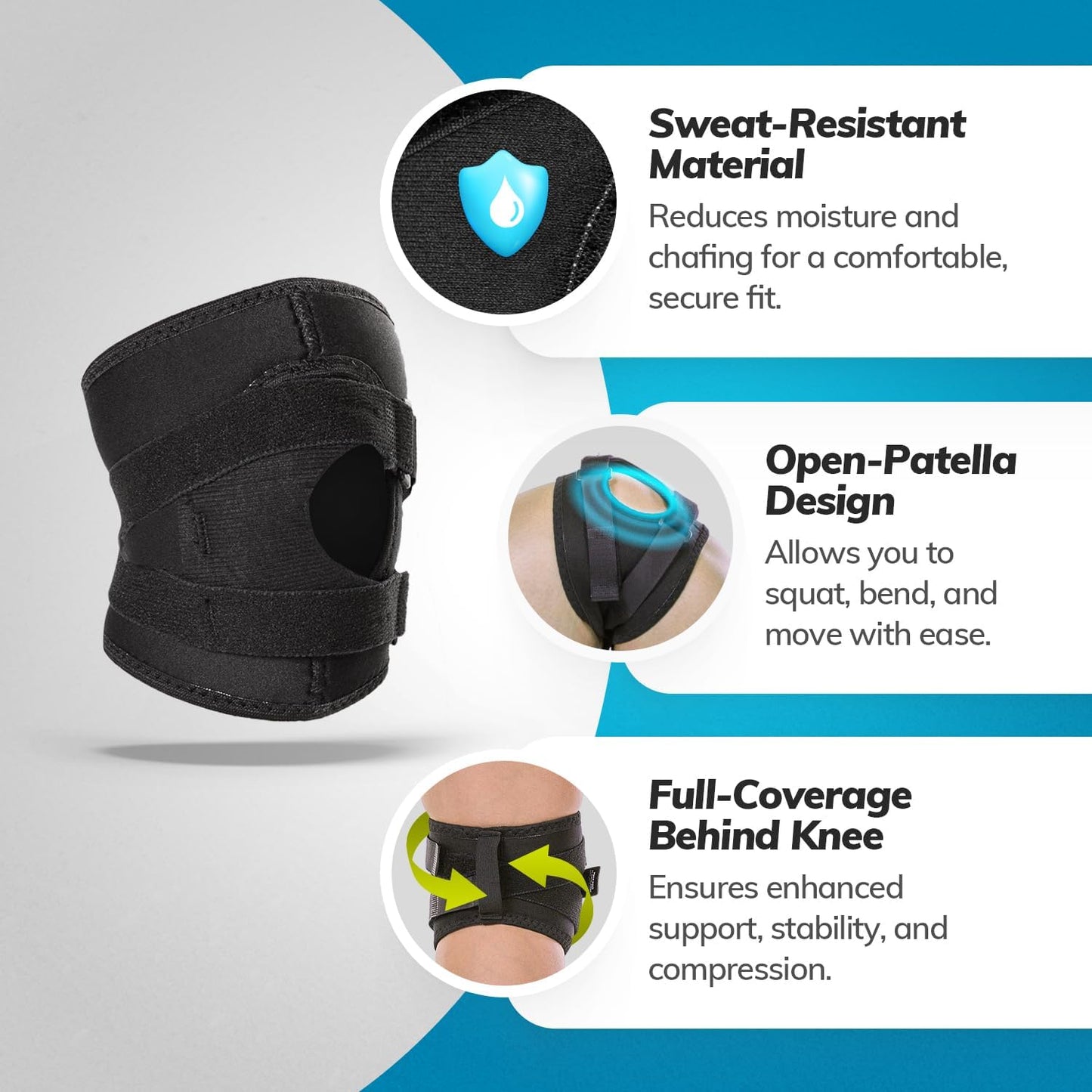 BraceAbility Patella Knee Brace for Women and Men - Patella Stabilizer Brace for Kneecap Dislocation, Patellofemoral Pain, Runners Knee, Tendonitis, MCL LCL Arthritis, Patellar Tendon, ACL (XS)