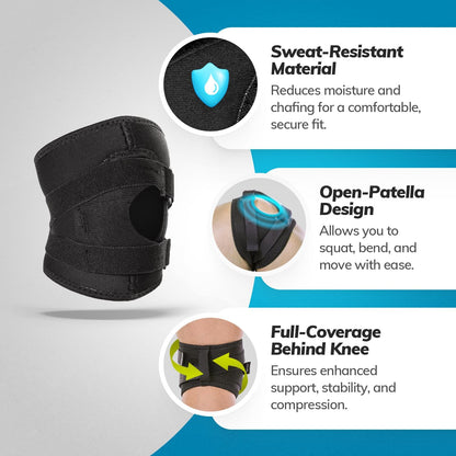 BraceAbility Patella Knee Brace for Women and Men - Patella Stabilizer Brace for Kneecap Dislocation, Patellofemoral Pain, Runners Knee, Tendonitis, MCL LCL Arthritis, Patellar Tendon, ACL (XS)