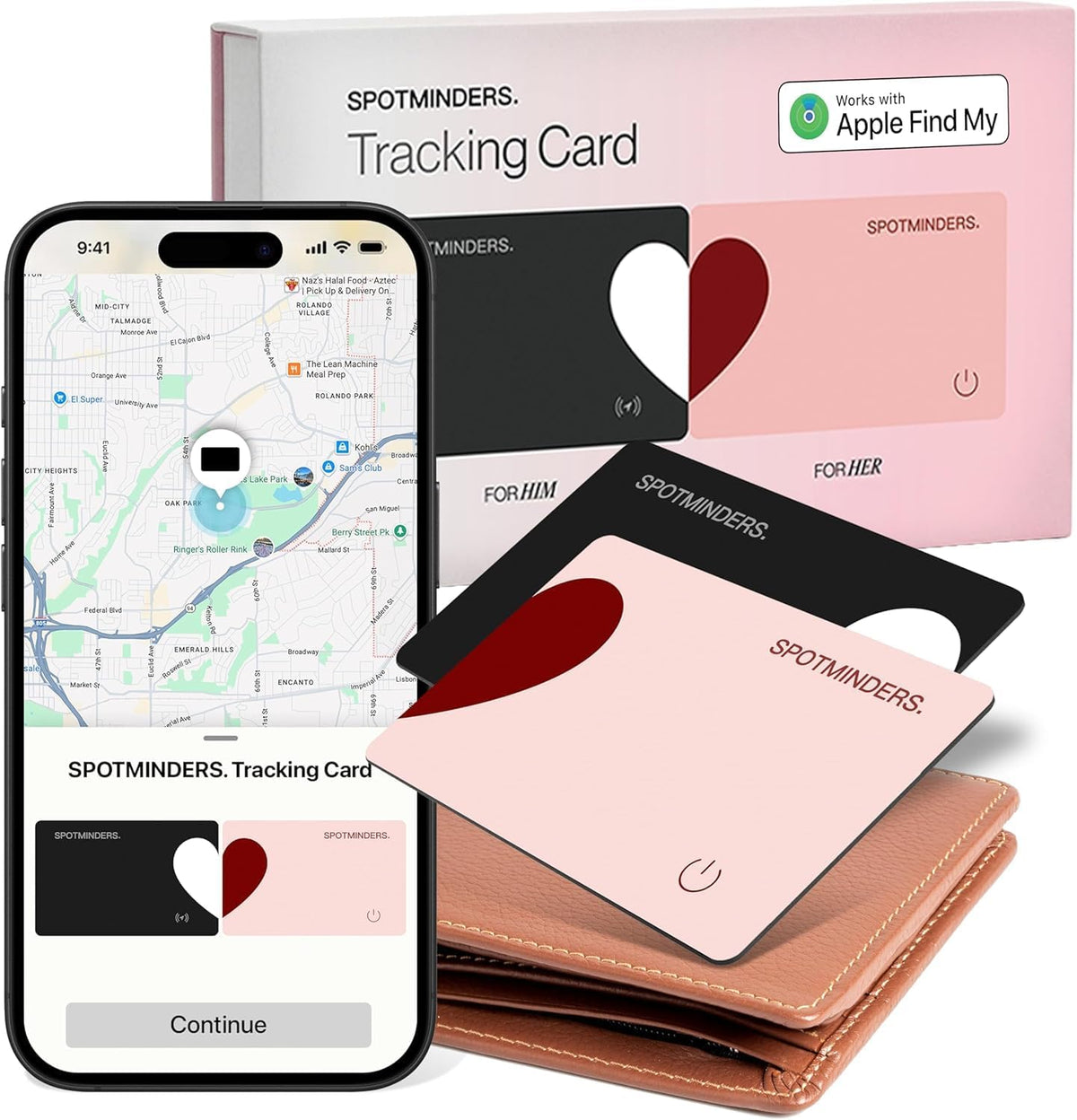 SPOTMINDERS Apple MFi Certified Wallet Tracker PRO Works with Apple Find My IP68 Rechargeable Tracking Card for Wallet Luggage Passport 0.07in Slim Credit Card Design Item Finder
