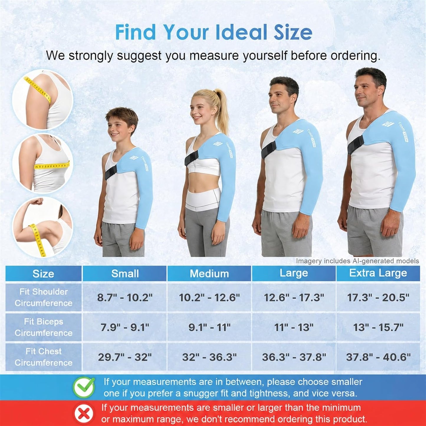 ComfiTECH Shoulder Arm Ice Pack Wrap for Pitchers & Volleyball Players, Reusable Ice Pack for Shoulder & Elbow & Arm Cooling, Adjustable Ice Arm Sleeve for Post-Training Recovery & Muscle Comfort, S