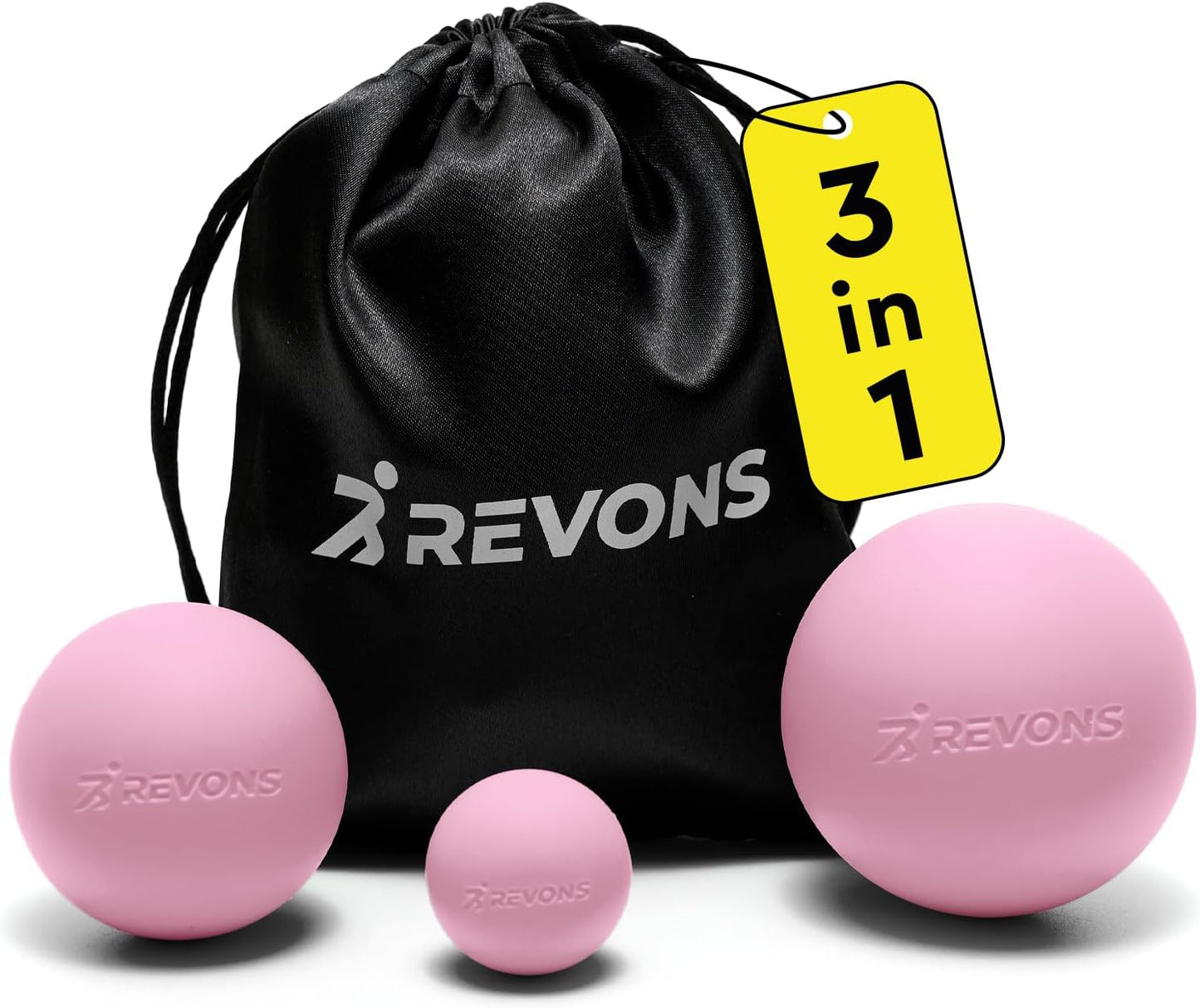 3 in 1 Massage Ball Set – 2.5", 1.9" & 1.2" Firm Silicone Balls for Myofascial Release, Trigger Point Therapy, Back & Foot Pain Relief, Face Fitness, Yoga, Deep Tissue Recovery (Turquoise)