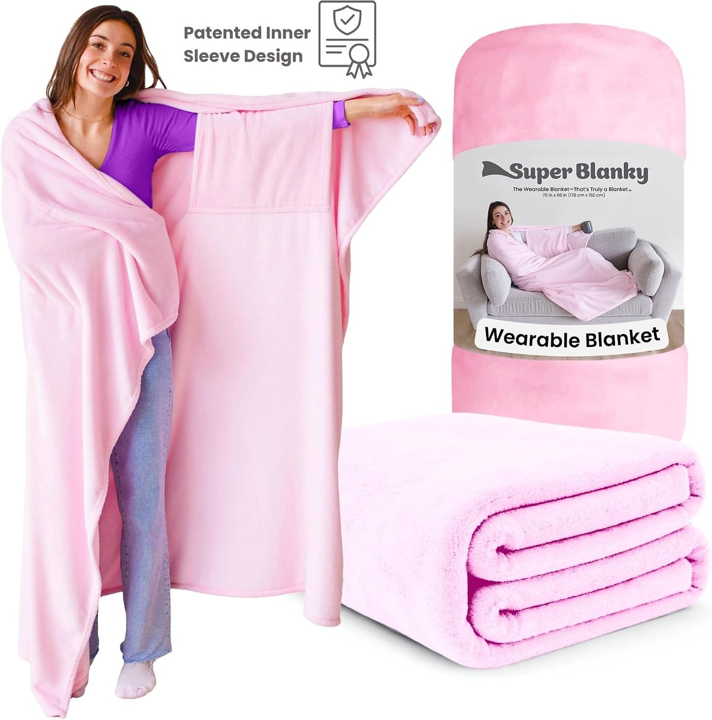Super Blanky Wearable Blankets for Women & Men, Graduation Day Gift for Her, Cozy Gifts for Women, Wife Birthday Gifts Ideas