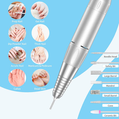 MOCOWIND Portable Nail Drill Professional 35000 RPM, Electric Nail E File