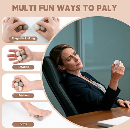 Silicone Magnetic Balls, Fidget Toys Adults, 4PCS Stress Balls Sensory Toys for Autism and ADHD, Quiet Office Desk Fidgets Magnet Gadgets Anxiety Relief Items Fun Gifts