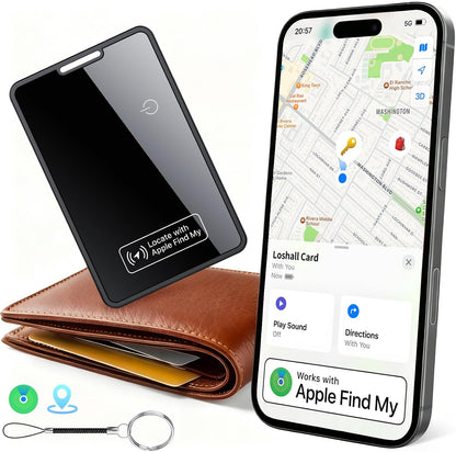 0.09in Slim Wallet Tracker Card for Apple iOS Find My App