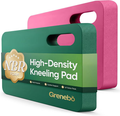 Grenebo 2-Pack 1.6" Extra Thick NBR Foam Garden Kneeling Pads, Ultra Soft Cushion Kneeling Pads for Gardening, Gardening Kneeling Pad for Baby Bathing, Work, Exercise, 17.3×11×1.6 in, Black