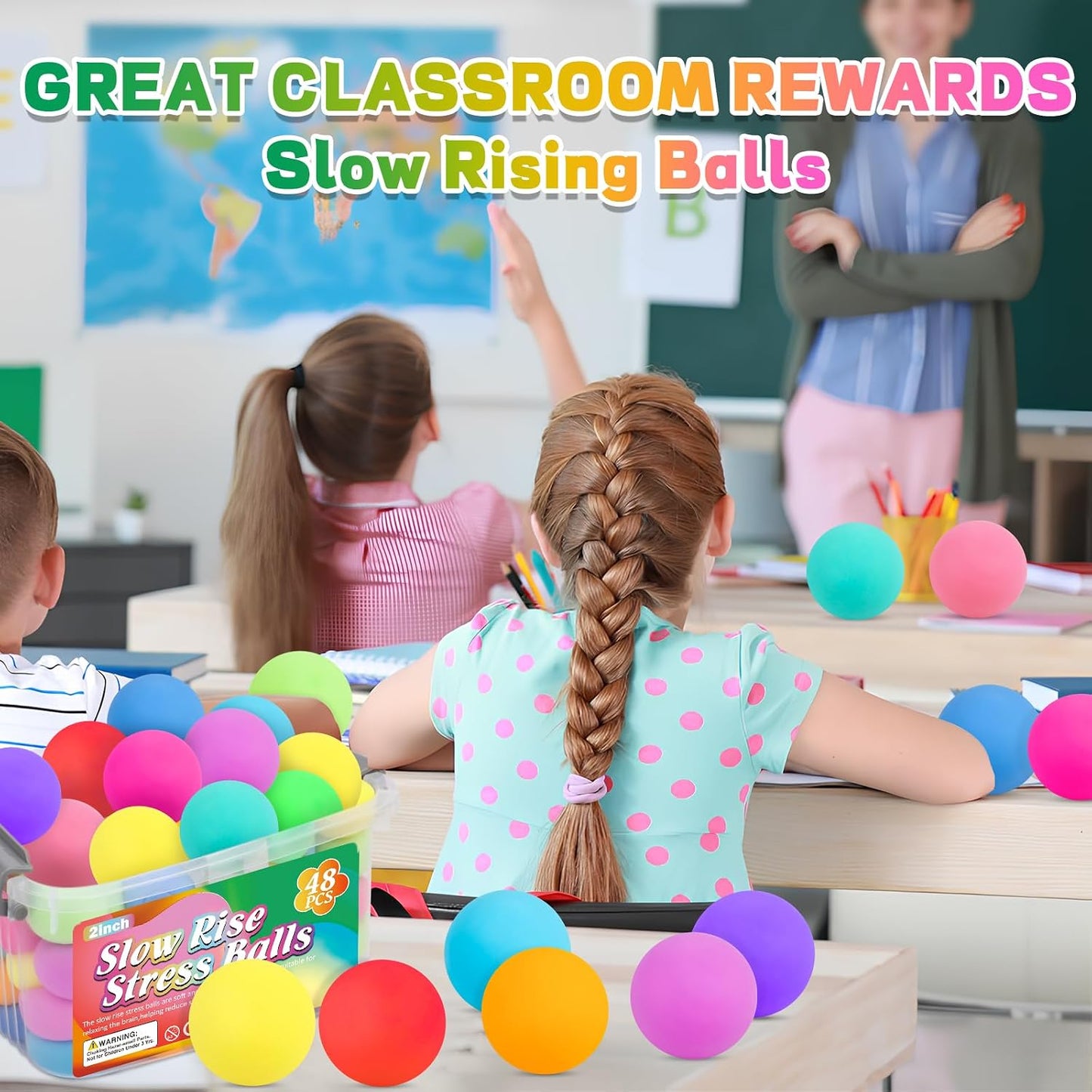 12 Pack Slow Rising Stress Ball,Stress Balls for Kids Adults,Stretchy Fidget Toys for Stress Relief,Hand Therapy Sensory Squishy Ball, Squishy Toys for Kids, Classroom Prize Box Party Favors