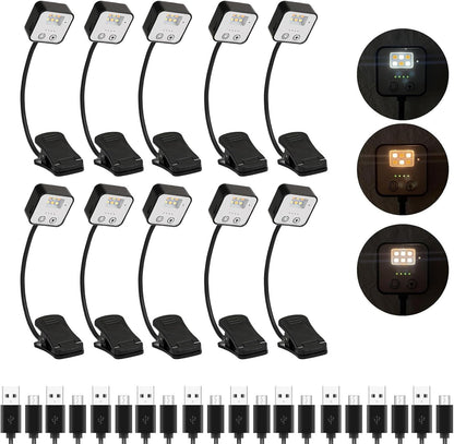 4 Pack Reading Light with 3 Color Temperature, 6 LED Book Clip Lamp for Reading in Bed, Easily Clip on to a Small Mini Lightweight Book Lights for Read Book Lovers