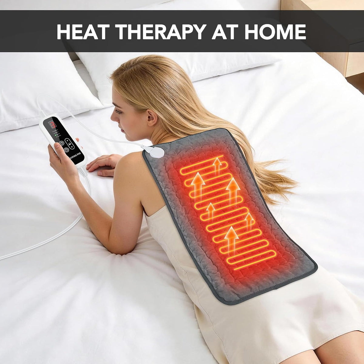 Extra Large Heating Pad for Back Pain Relief - 33"x17"Electric Heating Pad