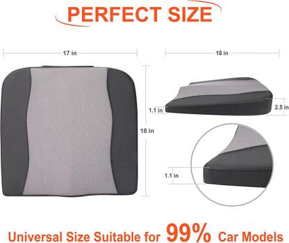 Lofty Aim Car Seat Cushion, Comfort Memory Foam Car Cushions for Driving - Sciatica & Lower Back Pain Relief, Driver Seat Pillow for Auto, Office Chair, Wheelchair - Black